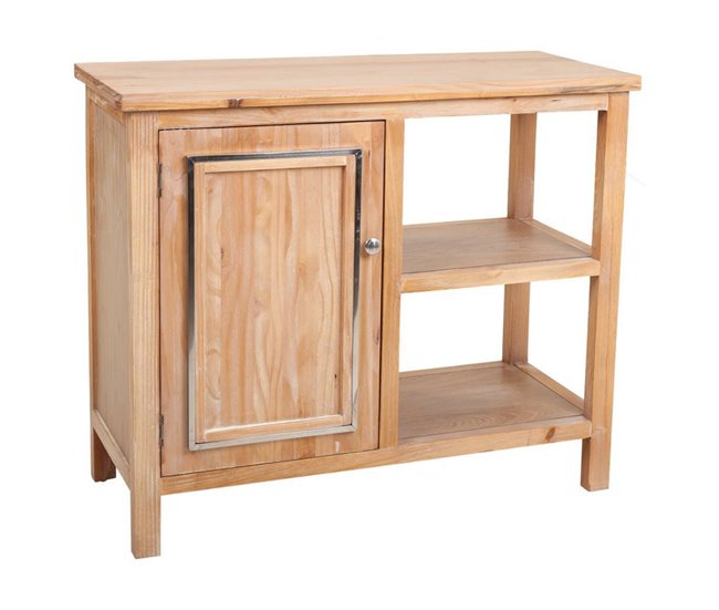 Conforama Consola con estructura de madera y acero con 1 puerta y 1 estante 75x86x37 cm