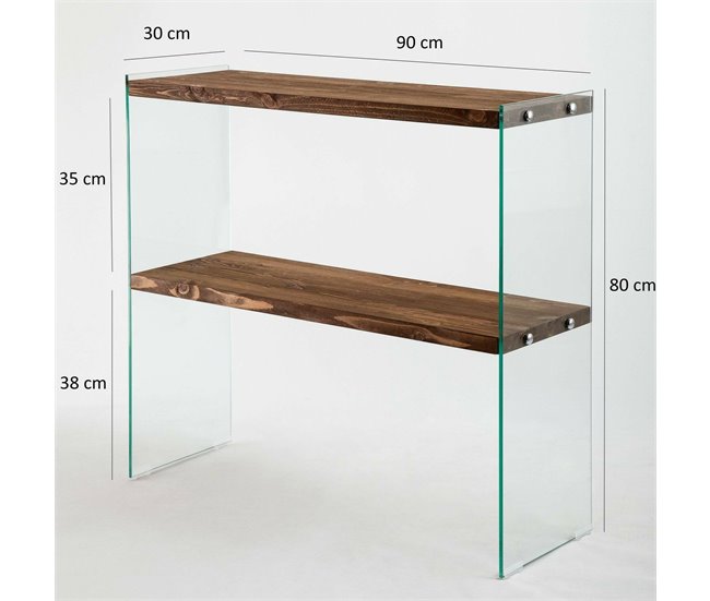 Conforama Consola Dacell Mesa Multiusos Gabinete De Soporte Escritorio De Pasillo 90x30h80 Cm Nuez