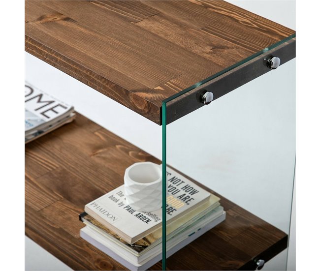 Conforama Consola Dacell Mesa Multiusos Gabinete De Soporte Escritorio De Pasillo 90x30h80 Cm Nuez