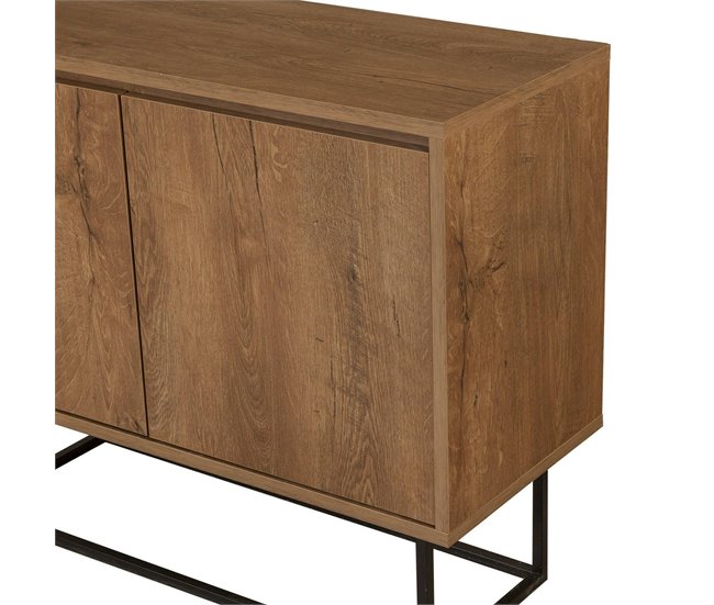 Conforama Consola Dcalabri Mesa Multiusos Gabinete De Soporte Escritorio De Pasillo 90x36h72 Cm Nogal Y Negro