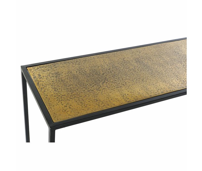Conforama Consola DKD Home Decor 110 X 25 X 84 Cm Negro Dorado Aluminio Plástico