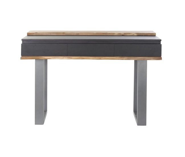 Conforama Consola DKD Home Decor 115 X 40 X 80 Cm Negro Madera Marrón Gris Oscuro Madera De Mango