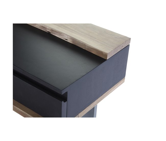 Conforama Consola DKD Home Decor 115 X 40 X 80 Cm Negro Madera Marrón Gris Oscuro Madera De Mango