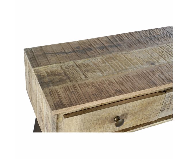 Conforama Consola DKD Home Decor 130 X 40 X 89 Cm Natural Negro Metal Madera De Mango