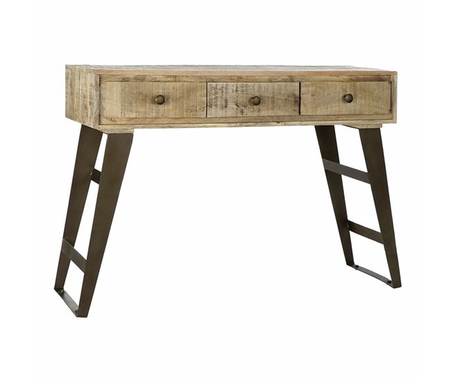 Conforama Consola DKD Home Decor 130 x 40 x 89 cm Natural Negro Metal Madera de mango
