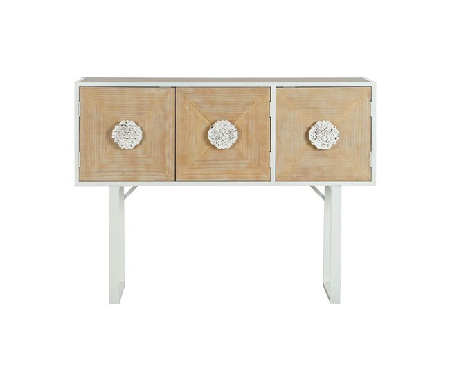 Conforama Consola DKD Home Decor Blanco Metal Abeto 120 X 35 X 90 Cm