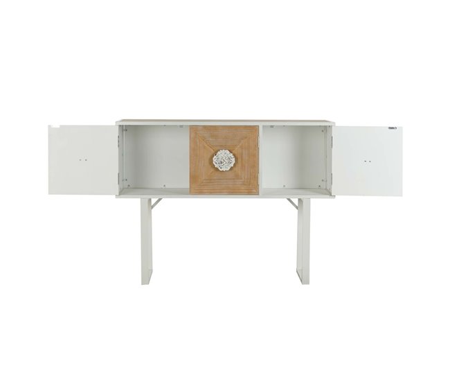 Conforama Consola DKD Home Decor Blanco Metal Abeto 120 X 35 X 90 Cm