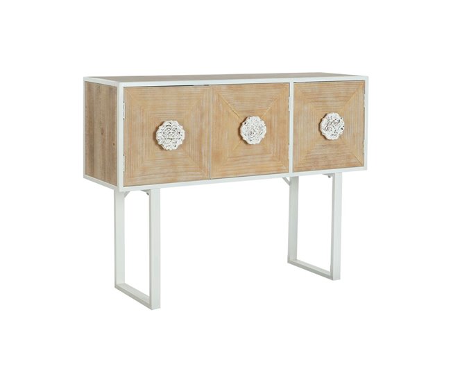 Conforama Consola DKD Home Decor Blanco Metal Abeto 120 x 35 x 90 cm