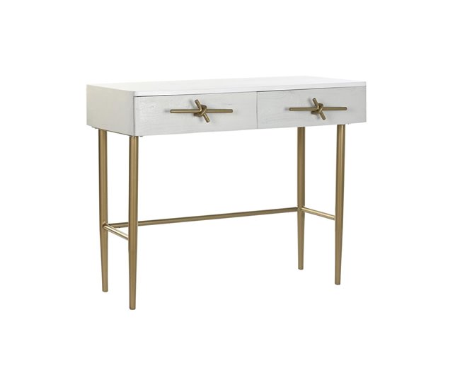 Conforama Consola DKD Home Decor Blanco Multicolor Dorado Metal Hierro Madera de mango 30 x 40 cm 90 x 45 x 74 cm