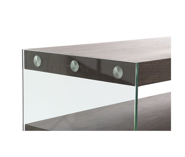 Conforama Consola DKD Home Decor Marrón Transparente Cristal Nogal Madera MDF 160 X 45 X 80 Cm