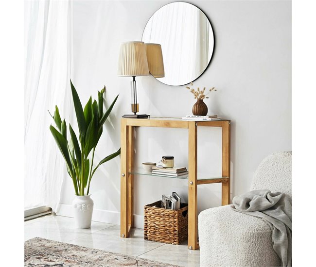 Conforama Consola Dlobotk Mesa Multiusos Gabinete De Soporte Escritorio De Pasillo 85x31h85 Cm Roble