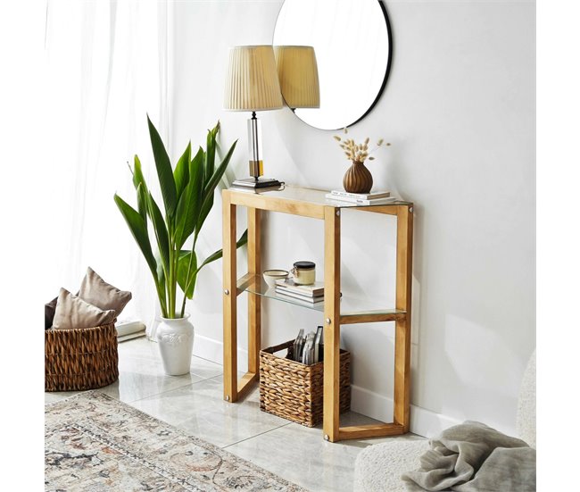 Conforama Consola Dlobotk Mesa Multiusos Gabinete De Soporte Escritorio De Pasillo 85x31h85 Cm Roble