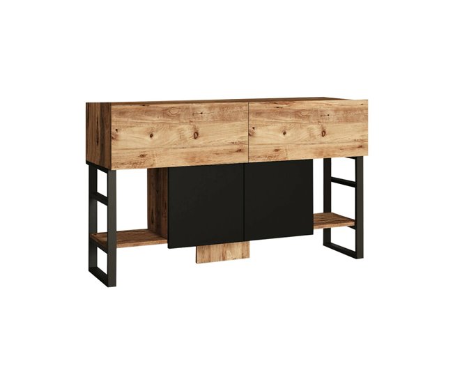 Conforama Consola Dmarfell Mesa multiusos Gabinete de soporte Escritorio de pasillo 139x43h84 cm Roble