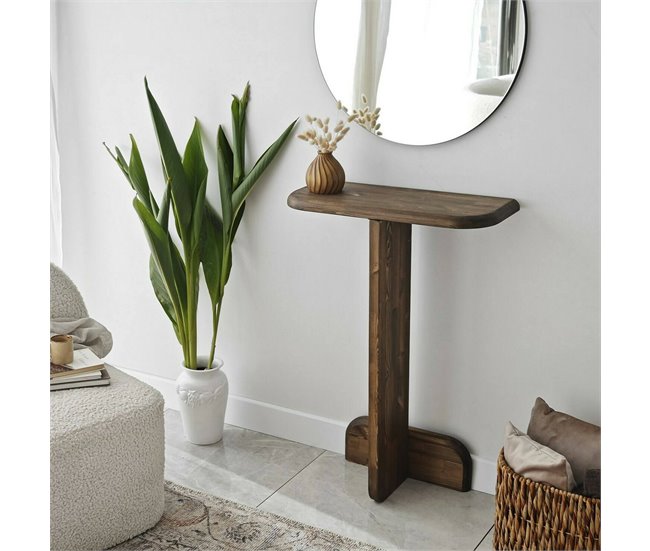 Conforama Consola Dpodavin Mesa Multiusos Gabinete De Soporte Escritorio De Pasillo 80x25h85 Cm Nuez