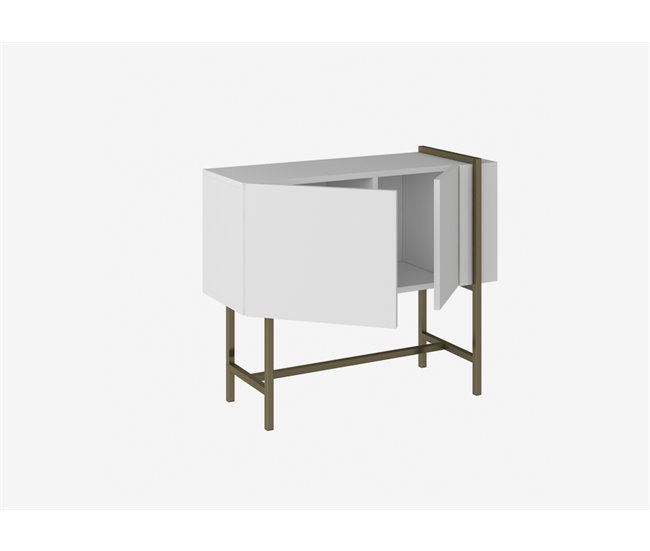 Conforama Consola EUFORIA Color Blanco Con Patas Metálicas Doradas