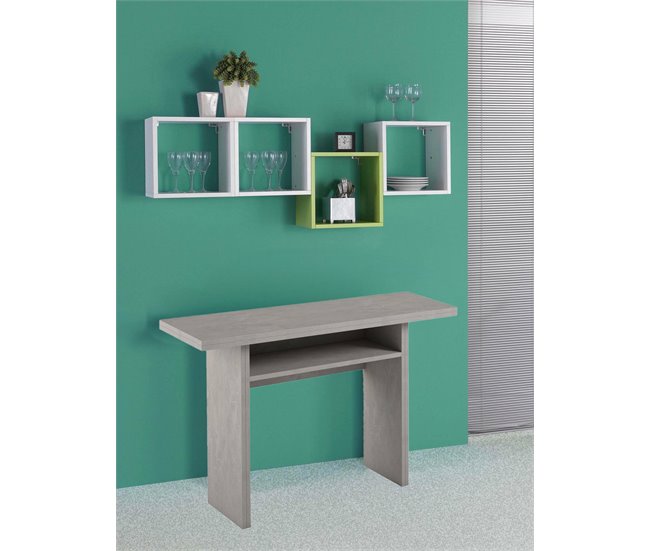 Conforama Consola Extensible Lavanda Mesa De Comedor Con Apertura Abatible Consola Multiusos Extensible 100% Made In Italy 120x70h75 Cm Cemento