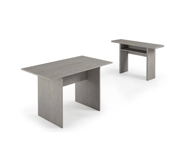 Conforama Consola Extensible Lavanda Mesa De Comedor Con Apertura Abatible Consola Multiusos Extensible 100% Made In Italy 120x70h75 Cm Cemento
