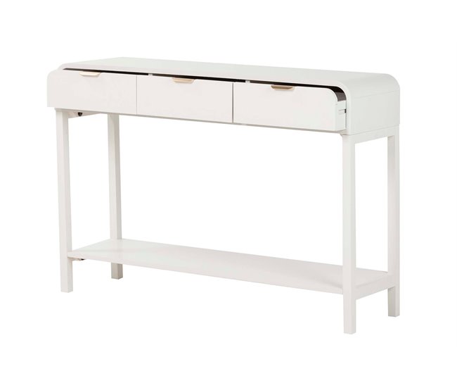Conforama Consola Madera Blanco / Dorado 110x75x32 Cm