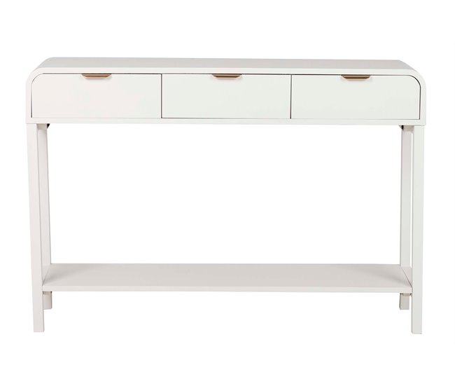 Conforama Consola Madera Blanco / Dorado 110x75x32 Cm