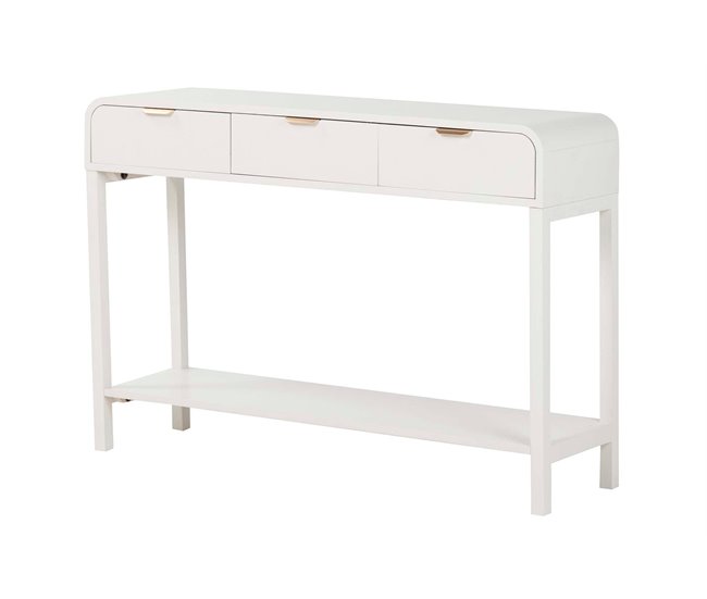 Conforama Consola Madera Blanco / Dorado 110x75x32 cm