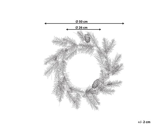 Conforama Corona LED De Navidad ⌀ 50 Cm Verde WHITEHORN
