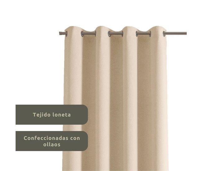 Conforama Cortina Confeccionada Loneta Visón 140x260cm Donegal Collections