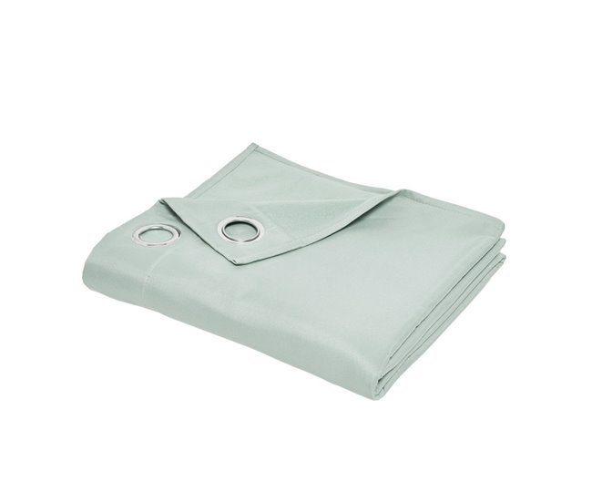 Conforama Cortina confeccionada panamá 100% algodón.Turquesa