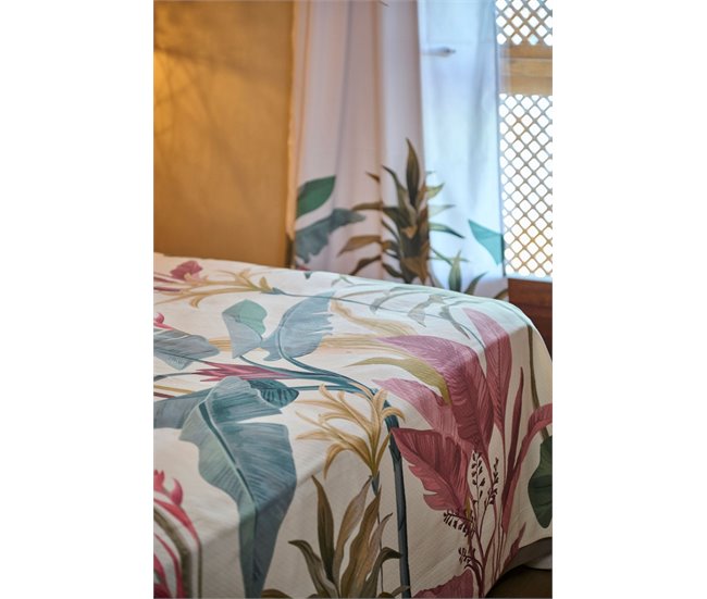 Conforama Cortina Estampada Maranta Maranta - Blanco - 140x260