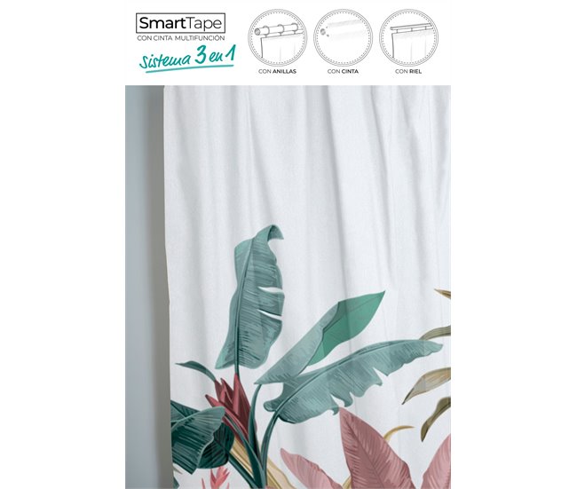 Conforama Cortina Estampada Maranta Maranta - Blanco - 140x260