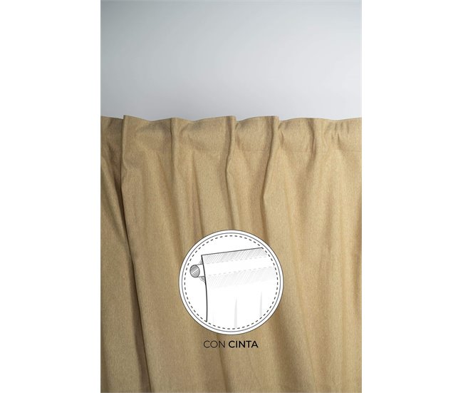 Conforama Cortina Lotus Cúrcuma Lotus - Amarillo - 140x260