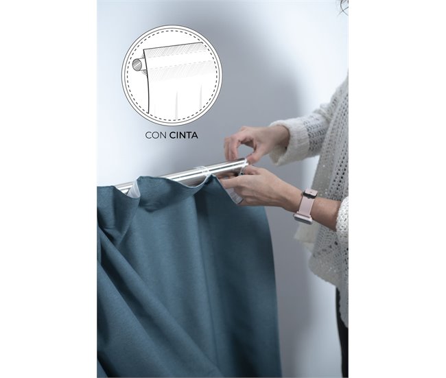Conforama Cortina Lotus Petróleo Lotus - Azul - 140x260