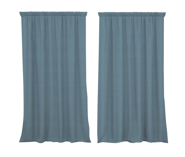 Conforama Cortina Lotus Petróleo Lotus - Azul - 140x260