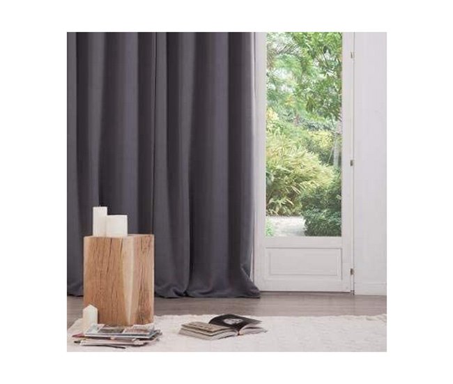 Conforama Cortinas Atmosphera Opaco Gris Poliéster 2 Unidades (135 X 240 Cm)