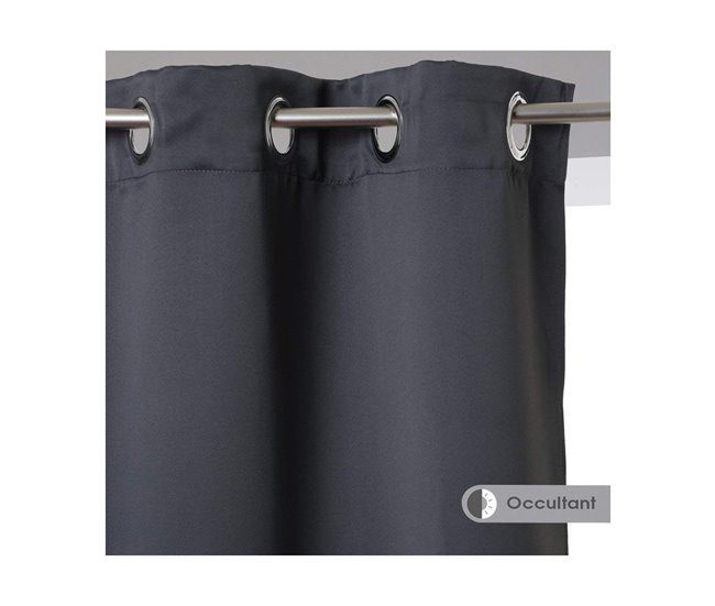 Conforama Cortinas Atmosphera Opaco Gris Poliéster 2 Unidades (135 X 240 Cm)