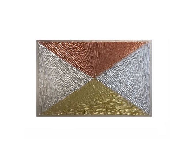 Conforama Cuadro Artesanal Lux Oro - Plata - Rosa 120 X 80 X 1 8 Cm