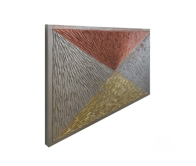 Conforama Cuadro artesanal Lux Oro - Plata - Rosa 120 x 80 x 1 8 cm