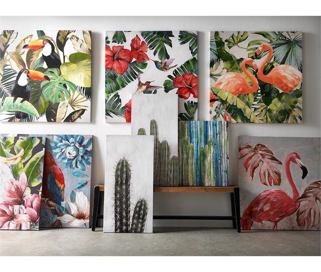 Conforama Cuadro Loro Impreso Y Pintado A Mano 60X120 Cm