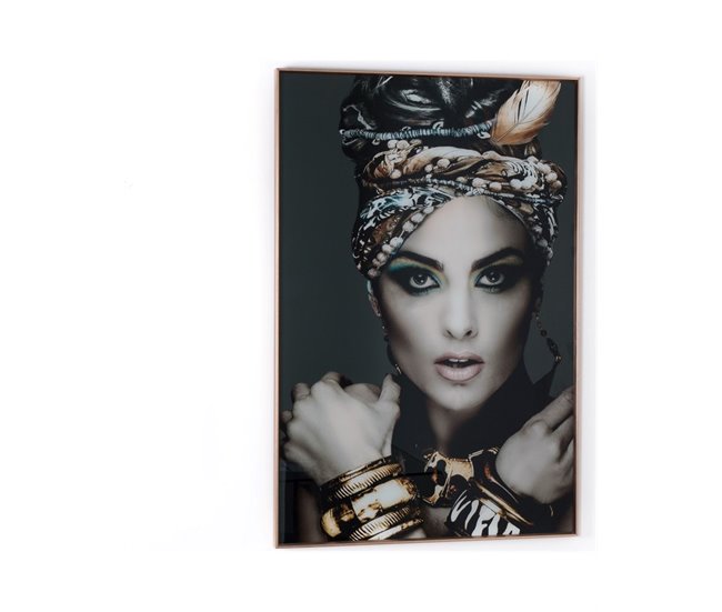 Conforama Cuadro Presume De Casa Africa80*120*3.5multicolor/marco Oro Rosacristal marco Ps Lámina Impresa