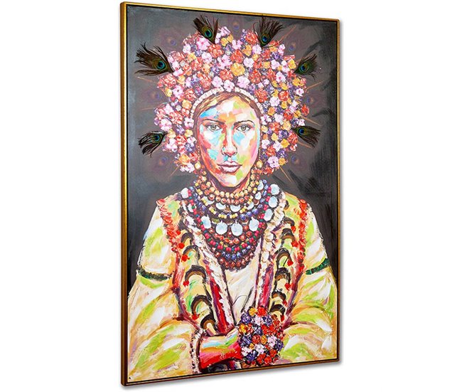 Conforama Cuadro Presume De Casa Cabeza80*120*3.5dorado/multicolorlienzo/ps