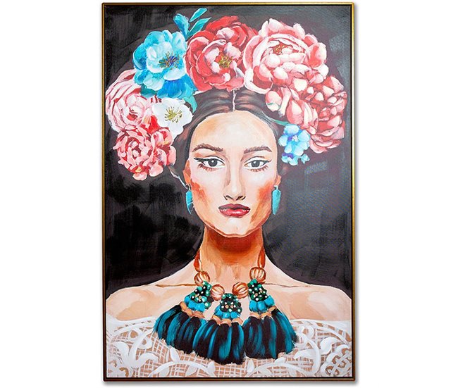 Conforama Cuadro Presume De Casa Rosa80*120*3.5dorado/multicolorlienzo/ps