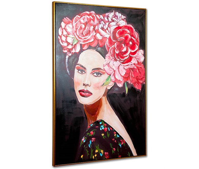 Conforama Cuadro Presume De Casa Rosas80*120*3.5dorado/multicolorlienzo/ps