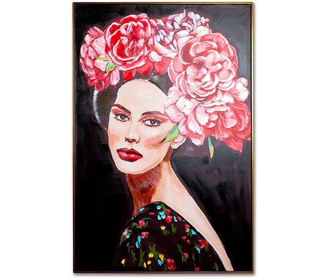 Conforama Cuadro Presume De Casa Rosas80*120*3.5dorado/multicolorlienzo/ps