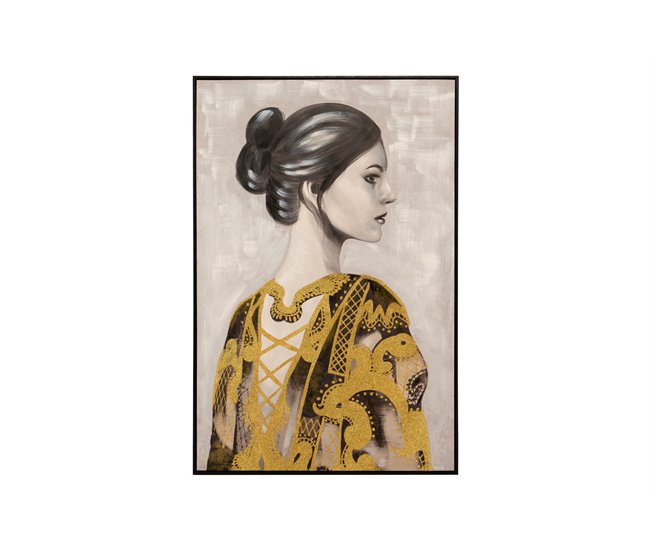 Conforama Cuadro Señora Con Marco Dorado 80x4x120 Cm