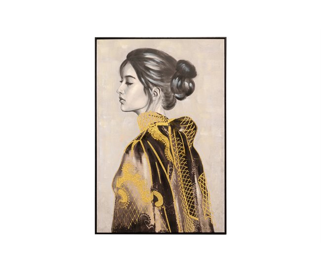 Conforama Cuadro Señora Con Marco Dorado 80x4x120 Cm