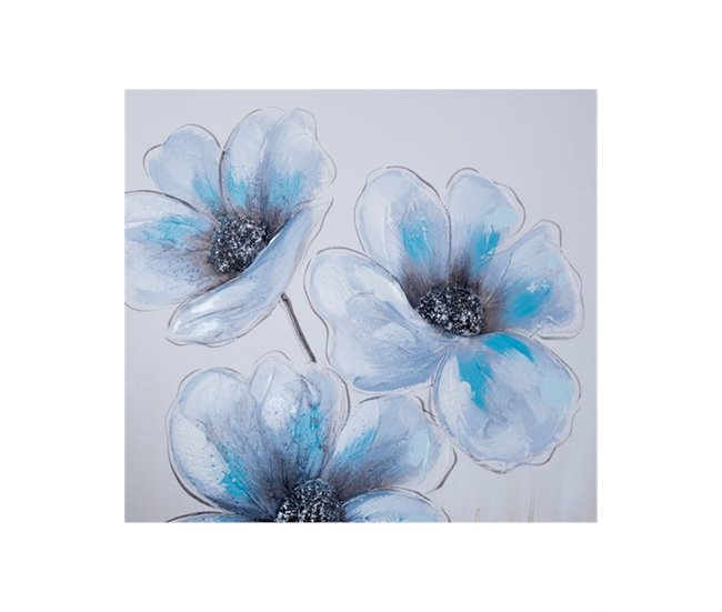 Conforama Cuadros Presume De Casa Claire60*90*3azul/dorado/blancolienzo Pintado A Mano Sobre Bastidor