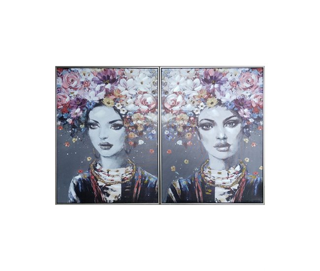 Conforama Cuadros Presume De Casa Elegant62*82*4.5multicolorlienzo 50% Pintado A Mano/marco Ps