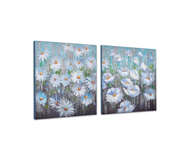 Conforama Cuadros Presume De Casa Luisa60*60*3blanco/azullienzo Oleo