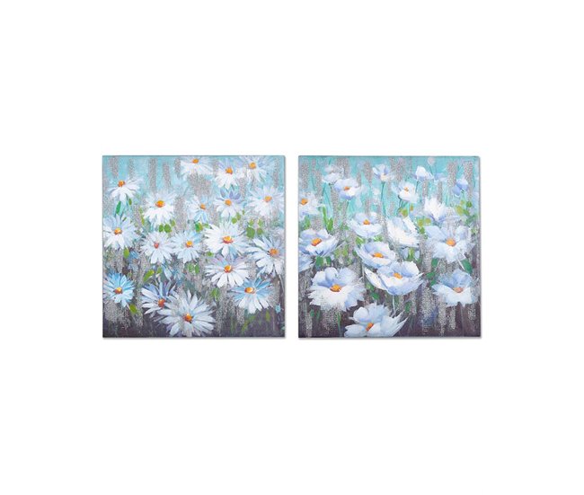 Conforama Cuadros Presume De Casa Luisa60*60*3blanco/azullienzo Oleo