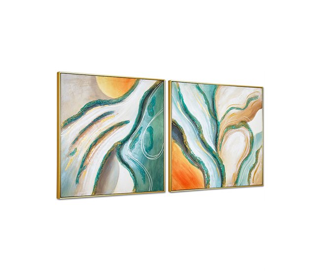 Conforama Cuadros Presume De Casa Michigan82*82*4.5salmon/verdelienzo/ps