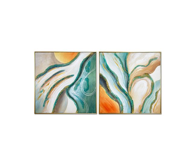 Conforama Cuadros Presume De Casa Michigan82*82*4.5salmon/verdelienzo/ps